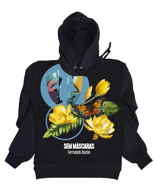 Moletom Fernando Bocão Sem Máscaras Borboletas e Flores